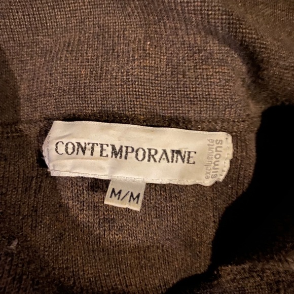 Contemporaine, brown, button up, Cardigan Sweater - Picture 7 of 9